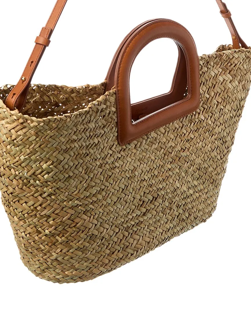 Madewell The Large Straw & Leather Crossbody Basket Tote
