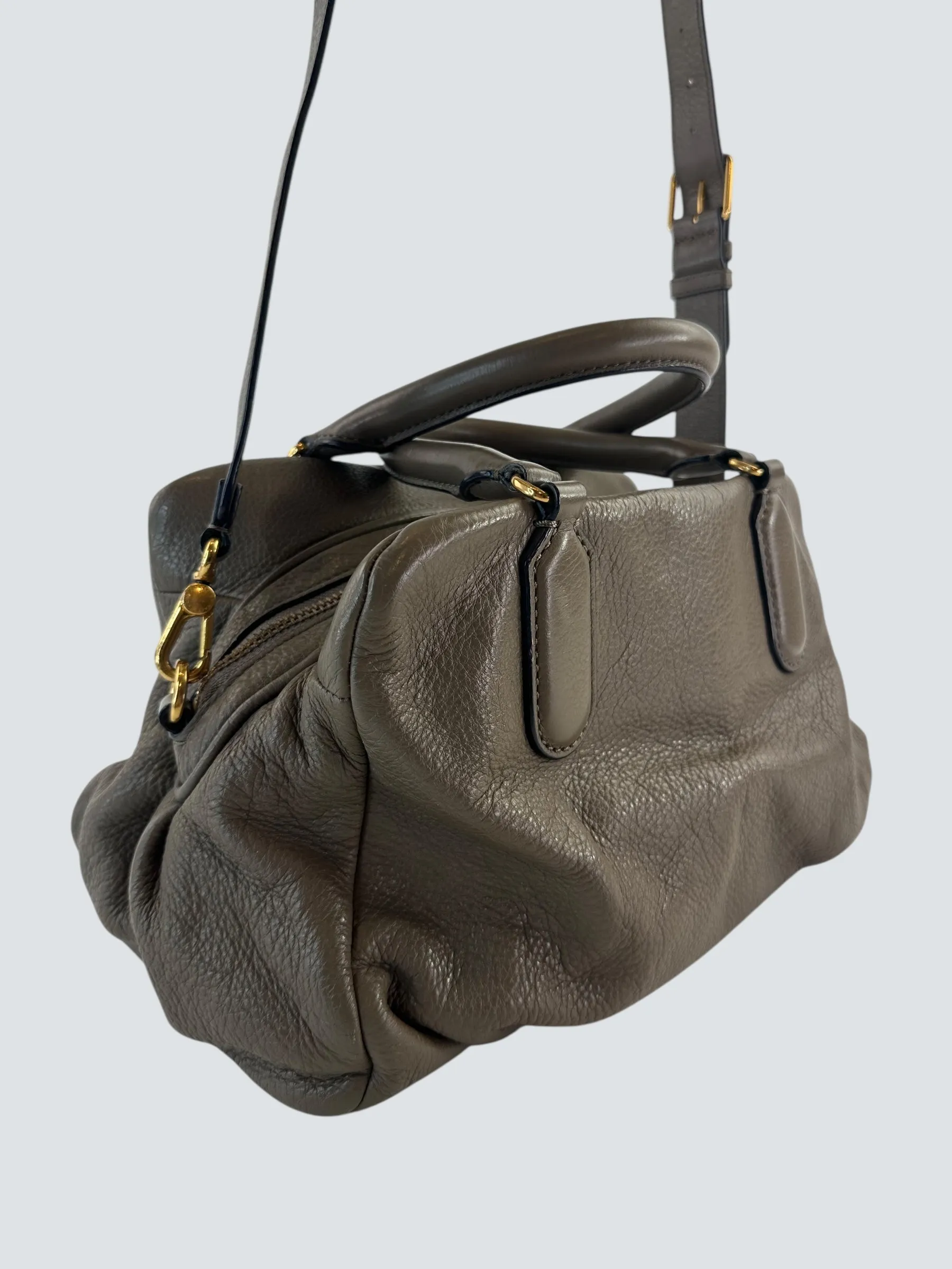 Marc by Marc Jacobs Grey Leather Baby Groove Shoulder Bag