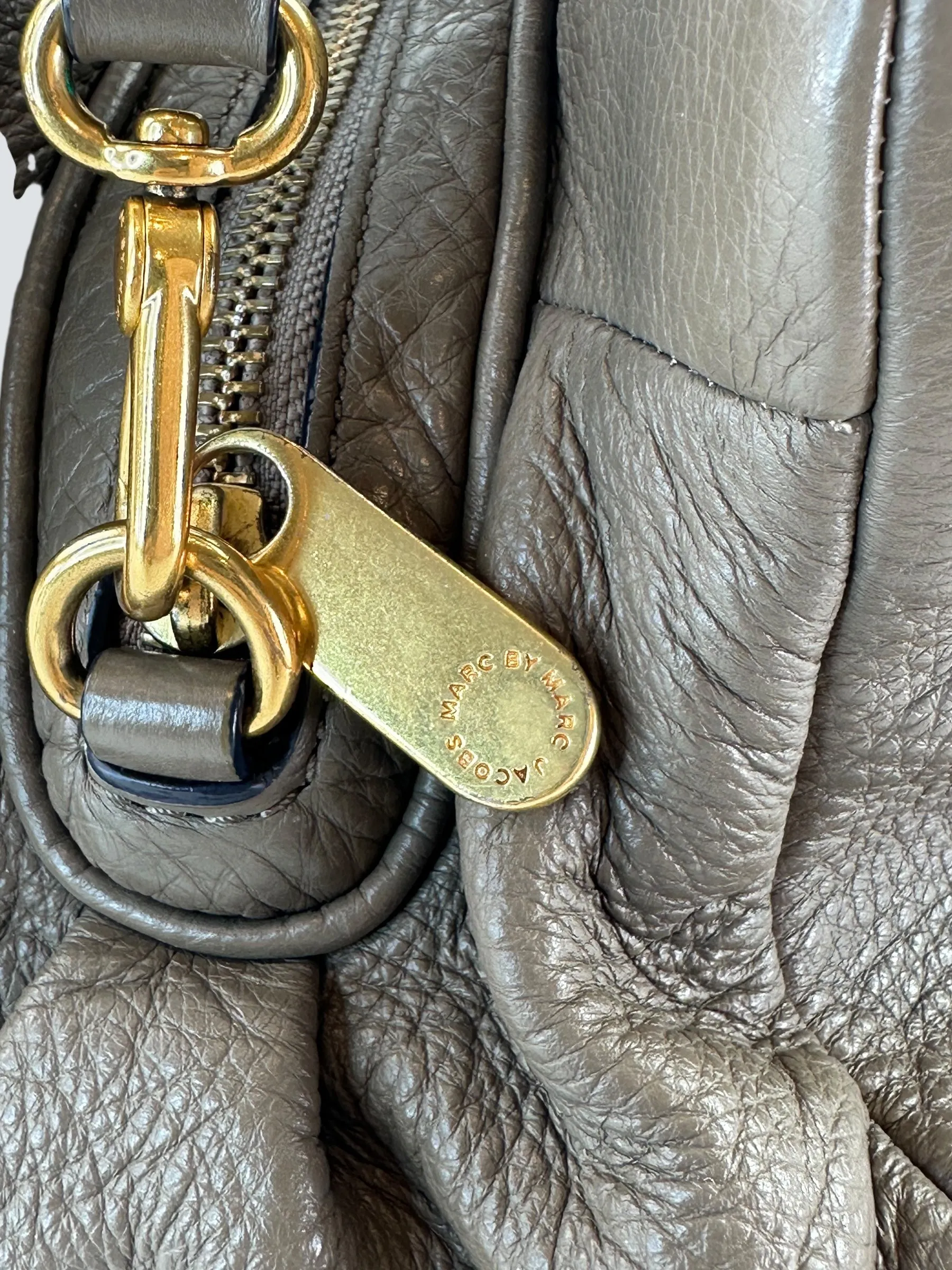 Marc by Marc Jacobs Grey Leather Baby Groove Shoulder Bag