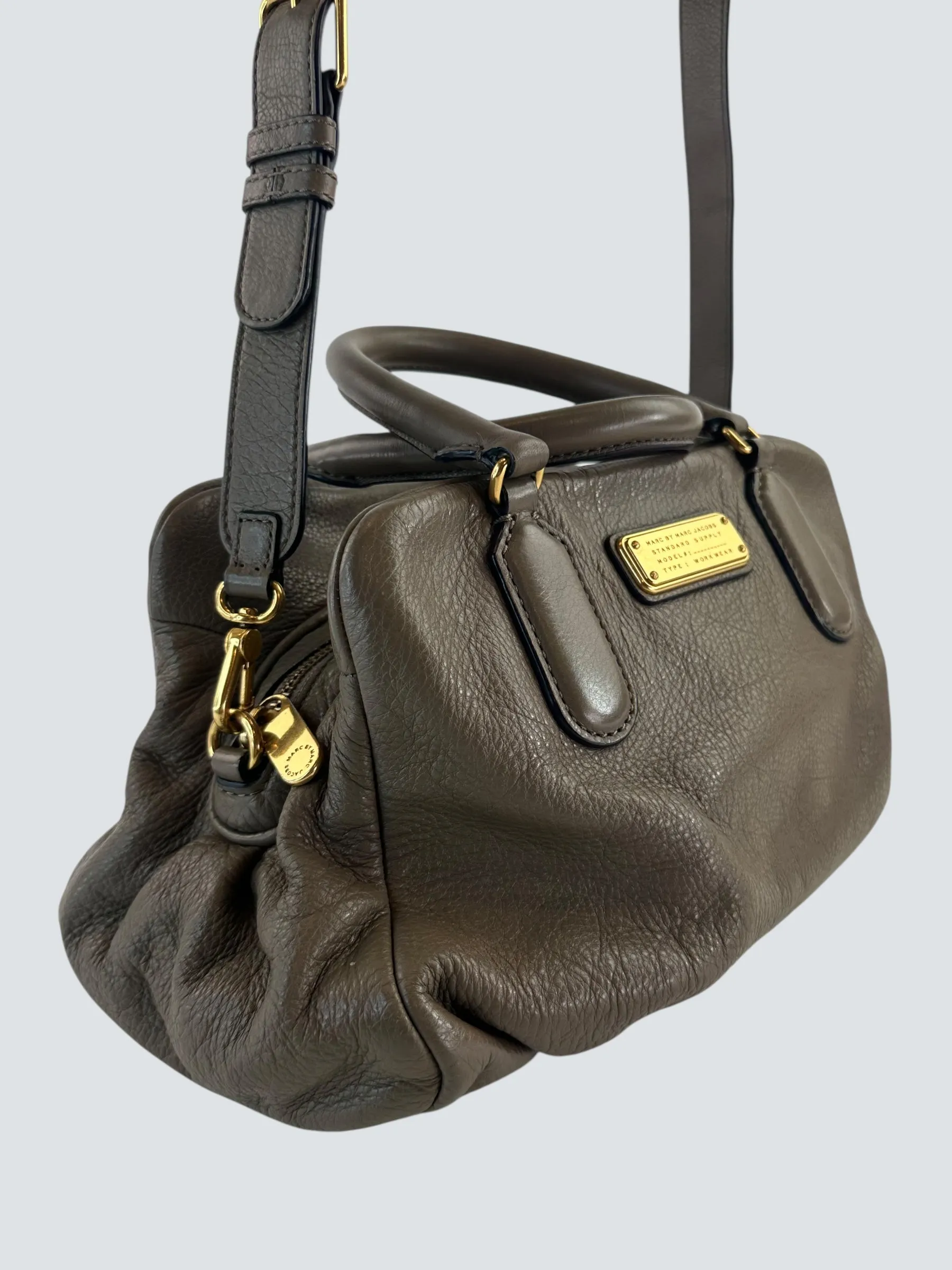 Marc by Marc Jacobs Grey Leather Baby Groove Shoulder Bag