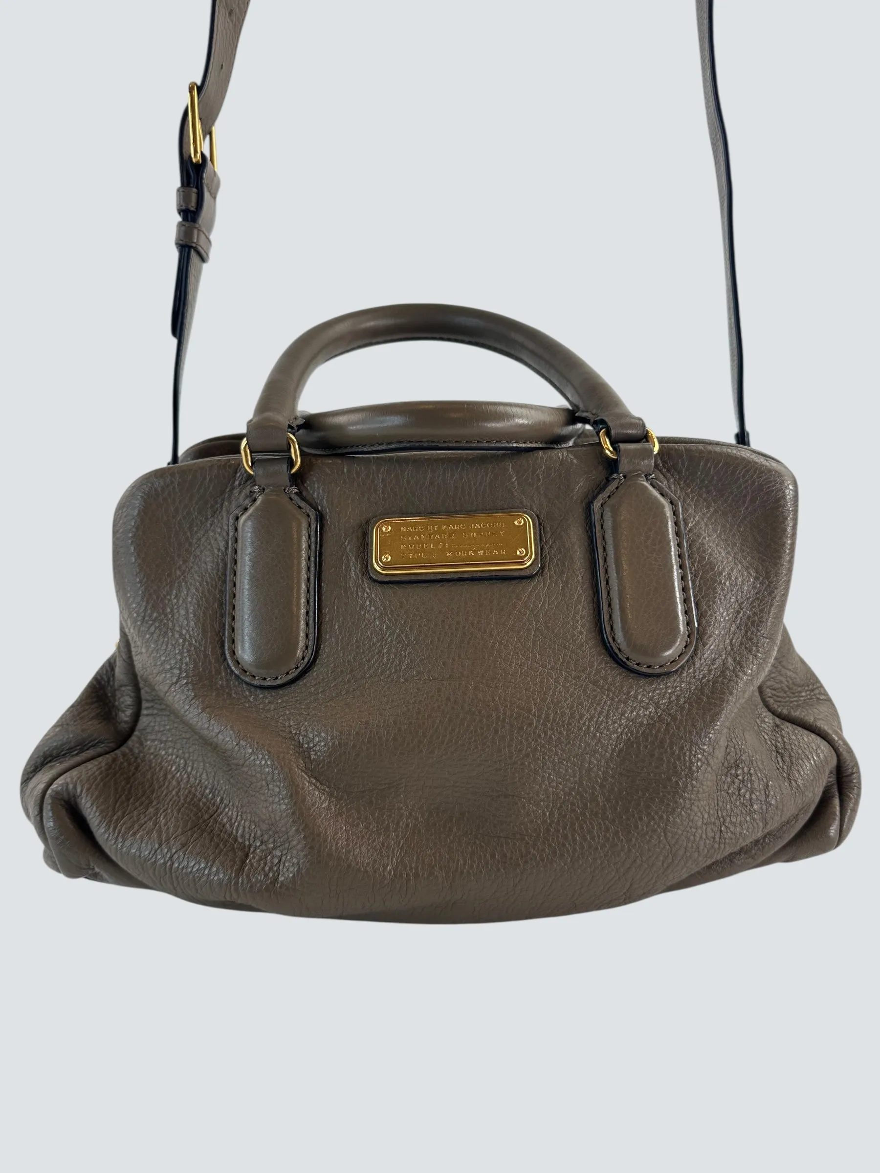 Marc by Marc Jacobs Grey Leather Baby Groove Shoulder Bag