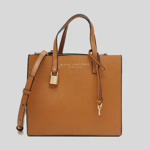 MARC JACOBS Mini Grind Coated Leather Tote Smoked Almond M0015685