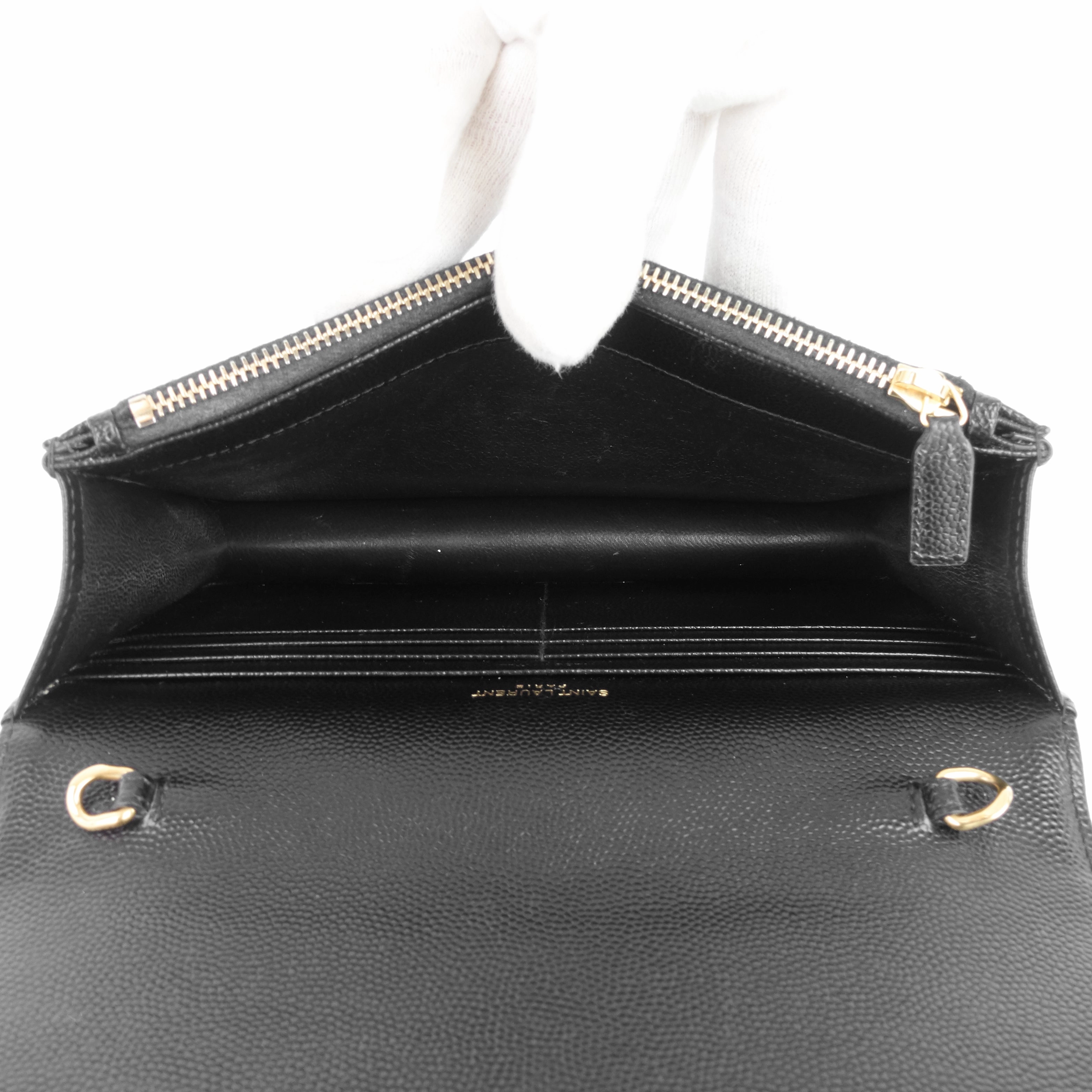 Matelass Saffiano Leather Small Wallet on Chain WOC