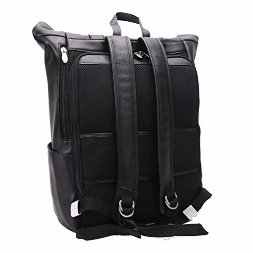 McKlein, S Series, Kennedy, Pebble Grain Calfskin Leather, 17" Leather Dual Access Laptop Backpack, Black (88735)