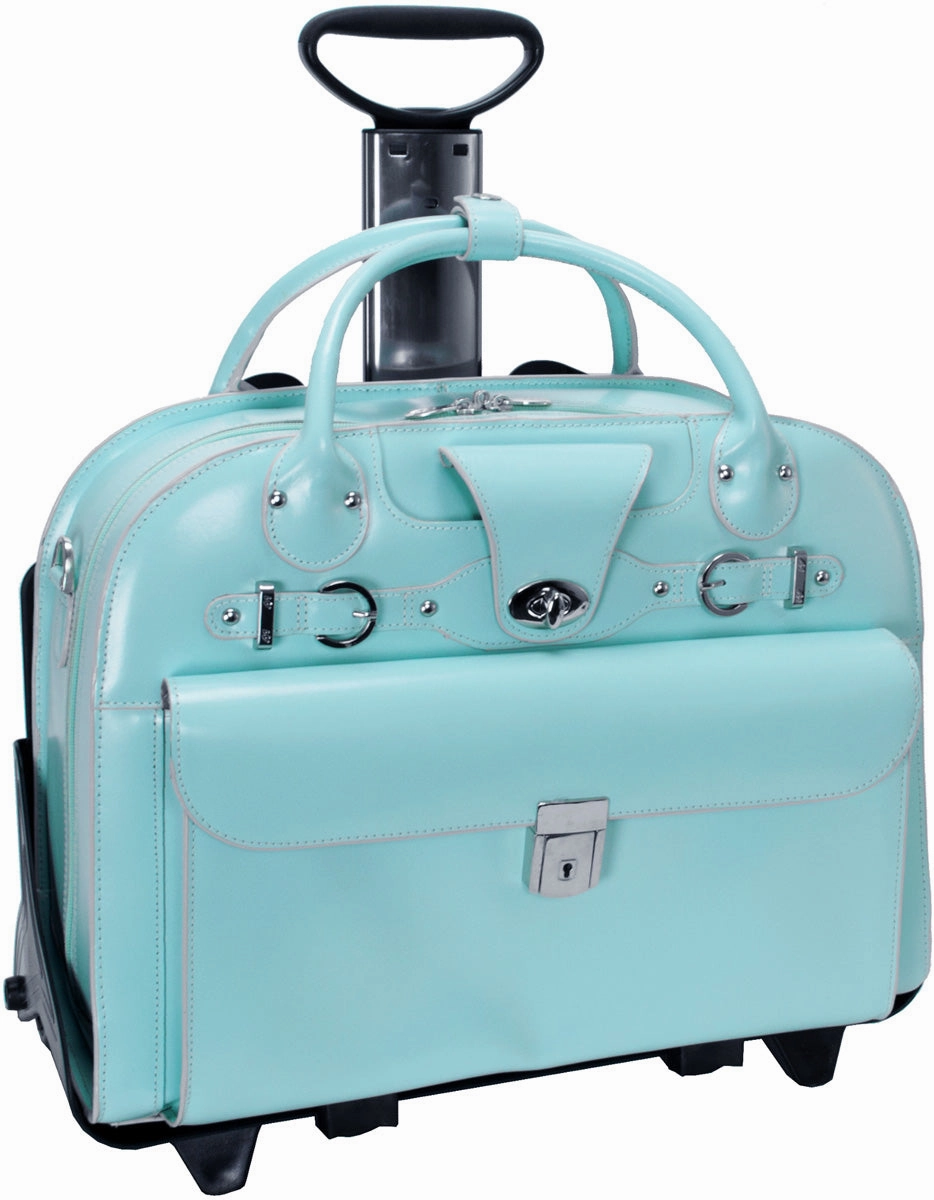Mcklein W Series Roseville Leather Flythrough Wheeled Ladies Briefcase