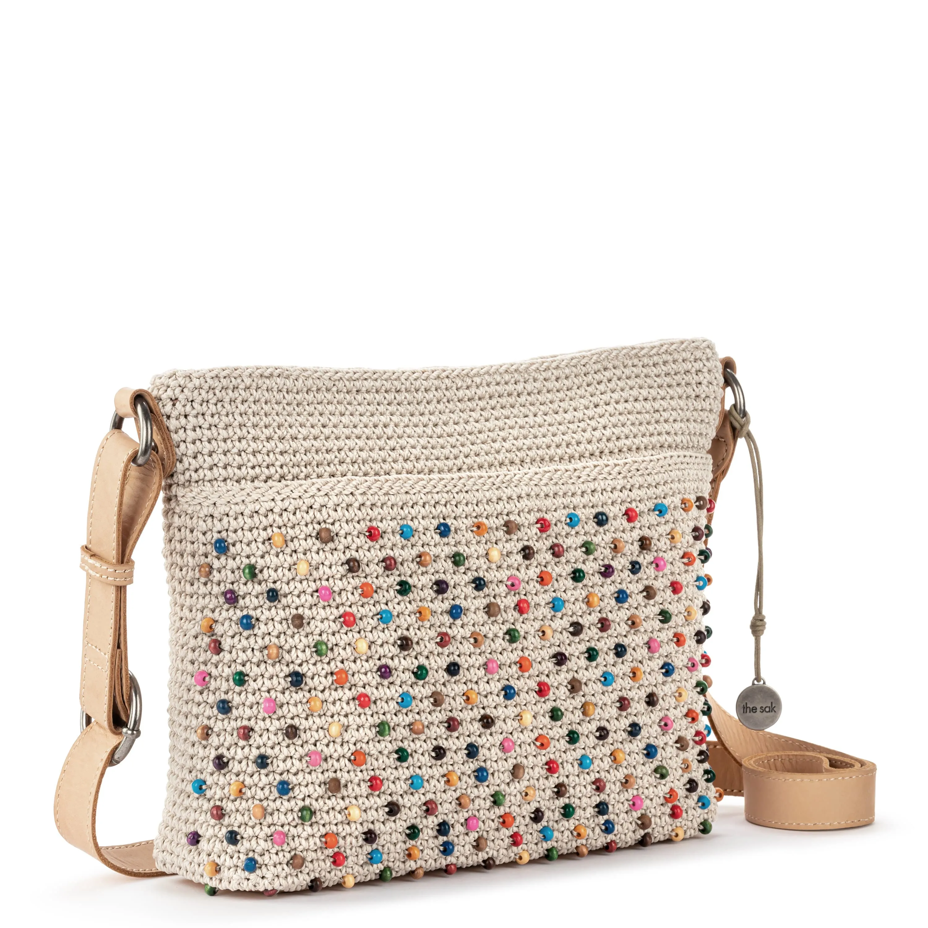 Melrose Crossbody - Hand Crochet - Ecru Multi Beads