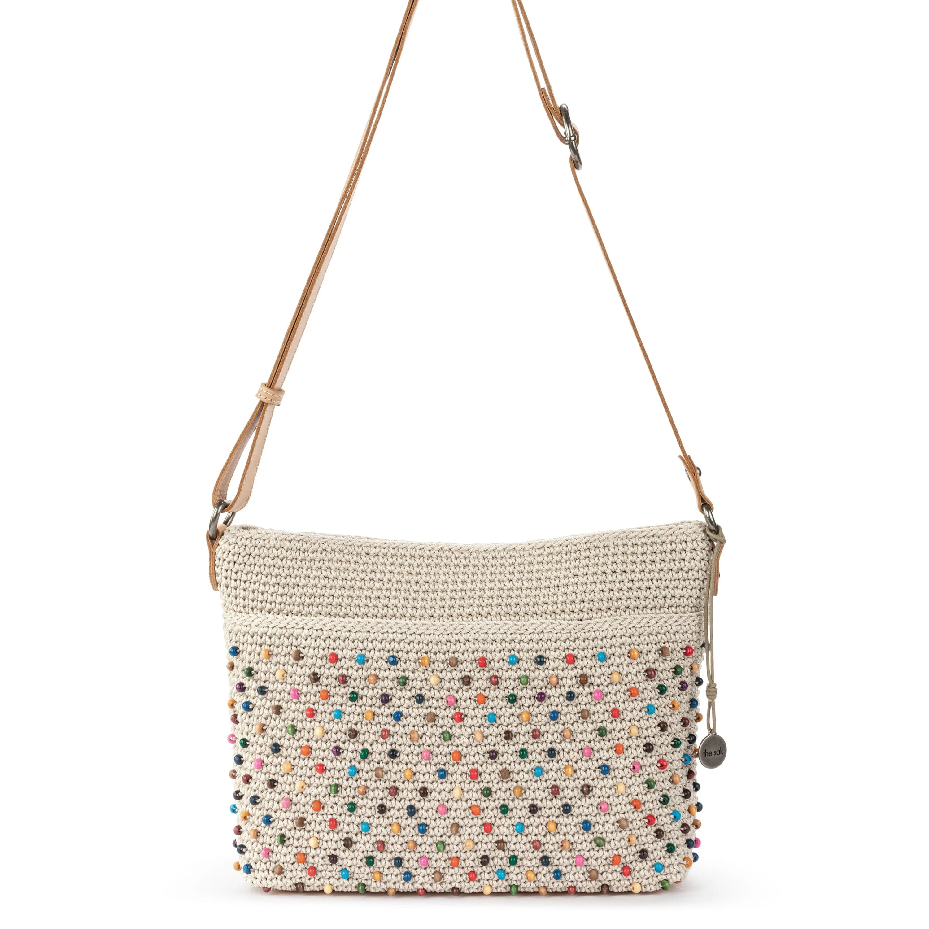 Melrose Crossbody - Hand Crochet - Ecru Multi Beads