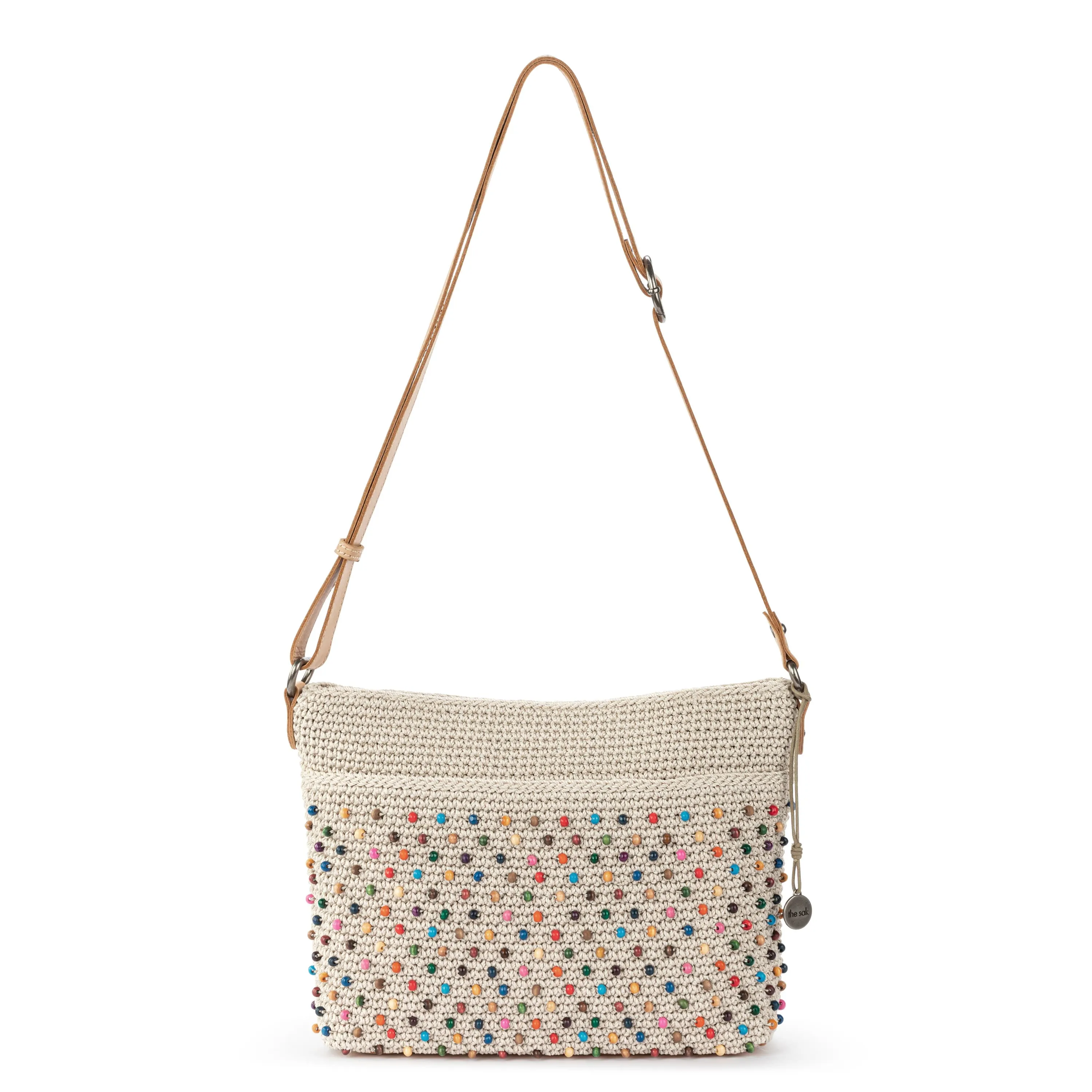 Melrose Crossbody - Hand Crochet - Ecru Multi Beads