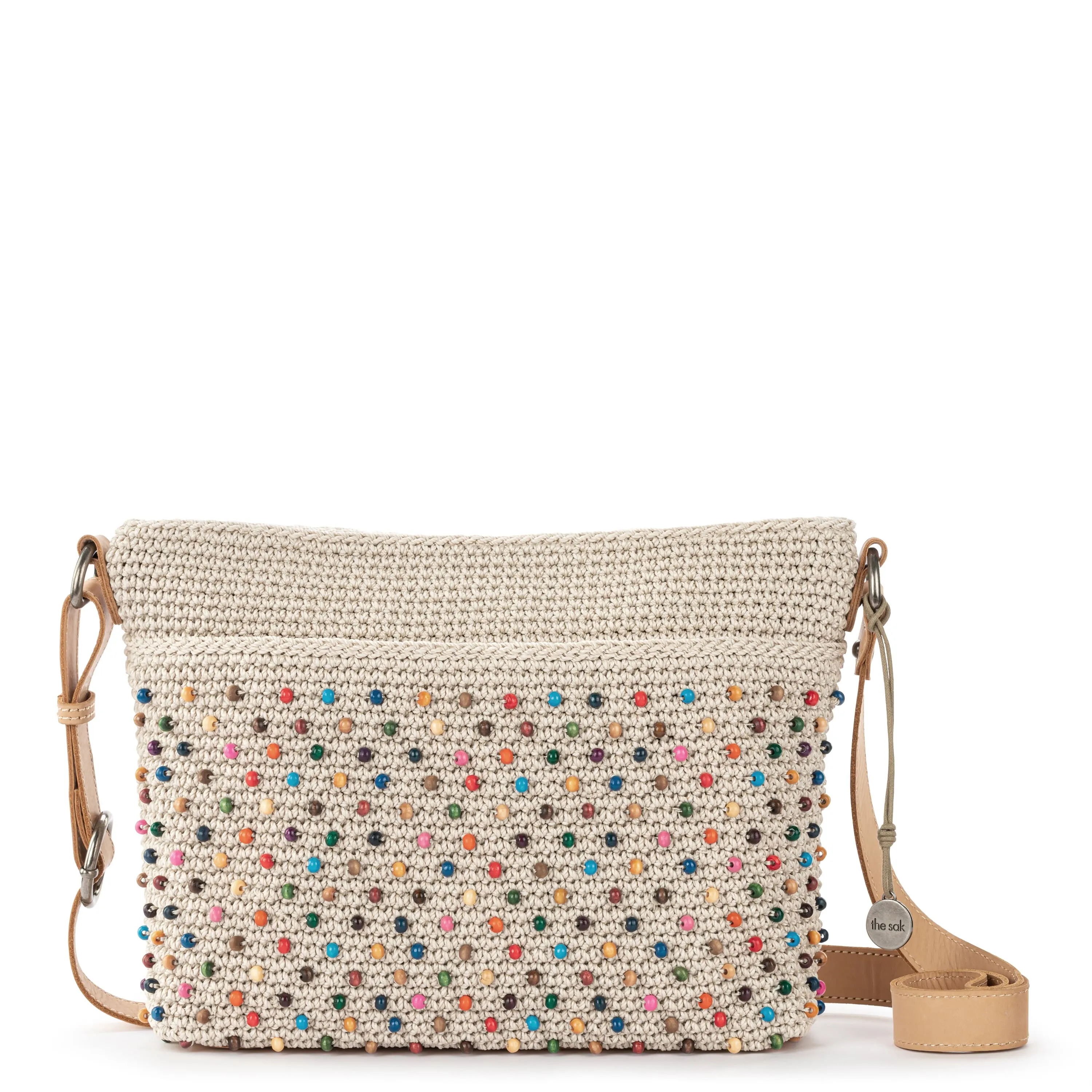 Melrose Crossbody - Hand Crochet - Ecru Multi Beads
