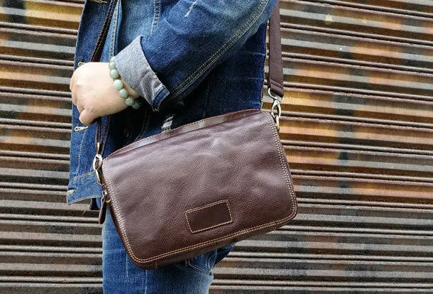 Men Leather Messenger Bag Cool Crossbody Bag Shoulder Bag for men