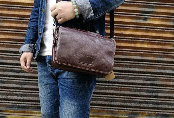 Men Leather Messenger Bag Cool Crossbody Bag Shoulder Bag for men