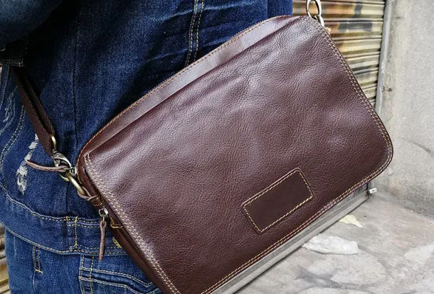 Men Leather Messenger Bag Cool Crossbody Bag Shoulder Bag for men