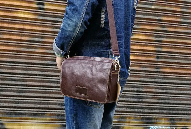 Men Leather Messenger Bag Cool Crossbody Bag Shoulder Bag for men