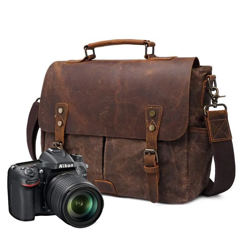Mens Canvas Camera Handbag Camera Side Bag Camera Messenger Bag for Men