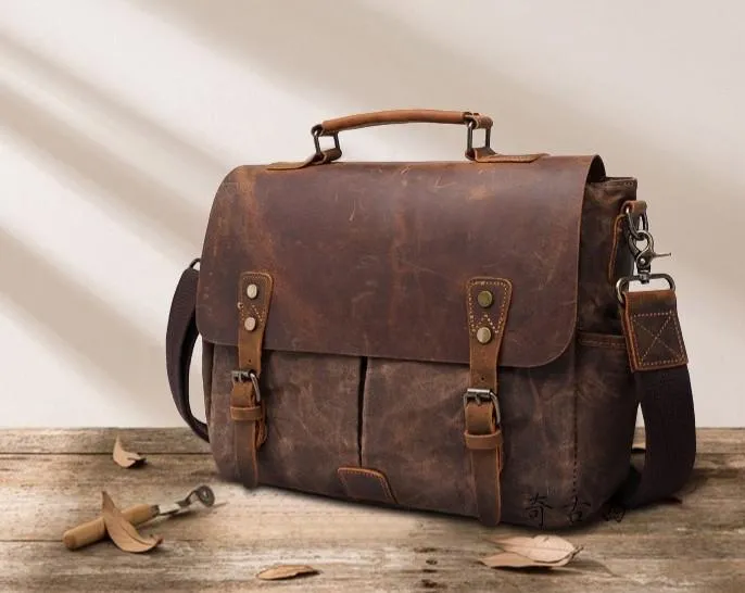 Mens Canvas Camera Handbag Camera Side Bag Camera Messenger Bag for Men