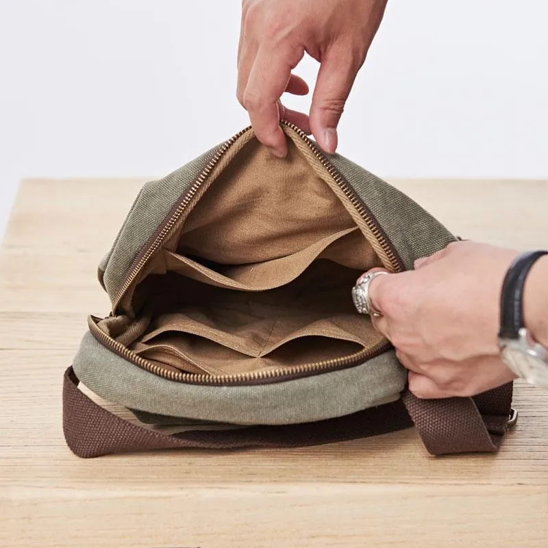 Mens Canvas Gray Cool Messenger Bag Side Bag Canvas Shoulder Bag for Men