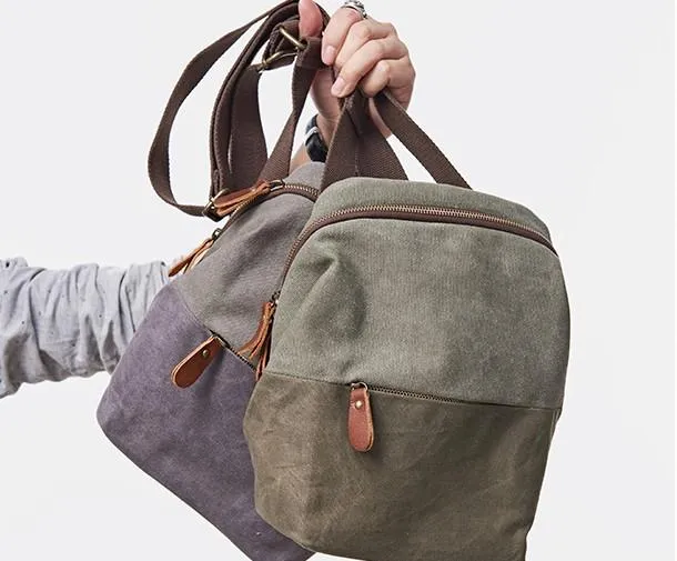 Mens Canvas Gray Cool Messenger Bag Side Bag Canvas Shoulder Bag for Men