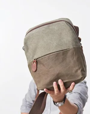 Mens Canvas Gray Cool Messenger Bag Side Bag Canvas Shoulder Bag for Men