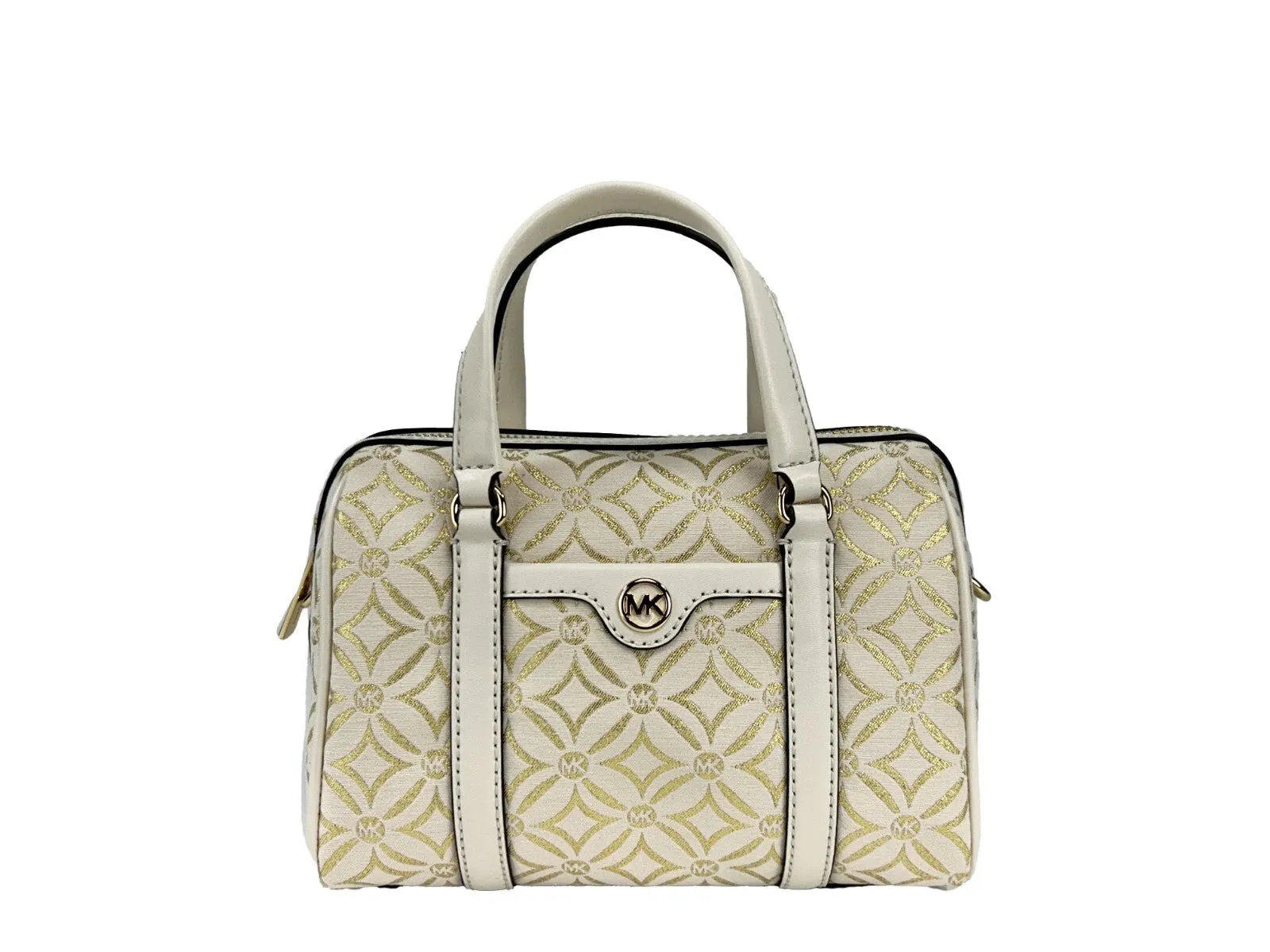 Michael Kors Travel Small Pebbled Leather Duffle Crossbody Handbag Pale gold Women's multi