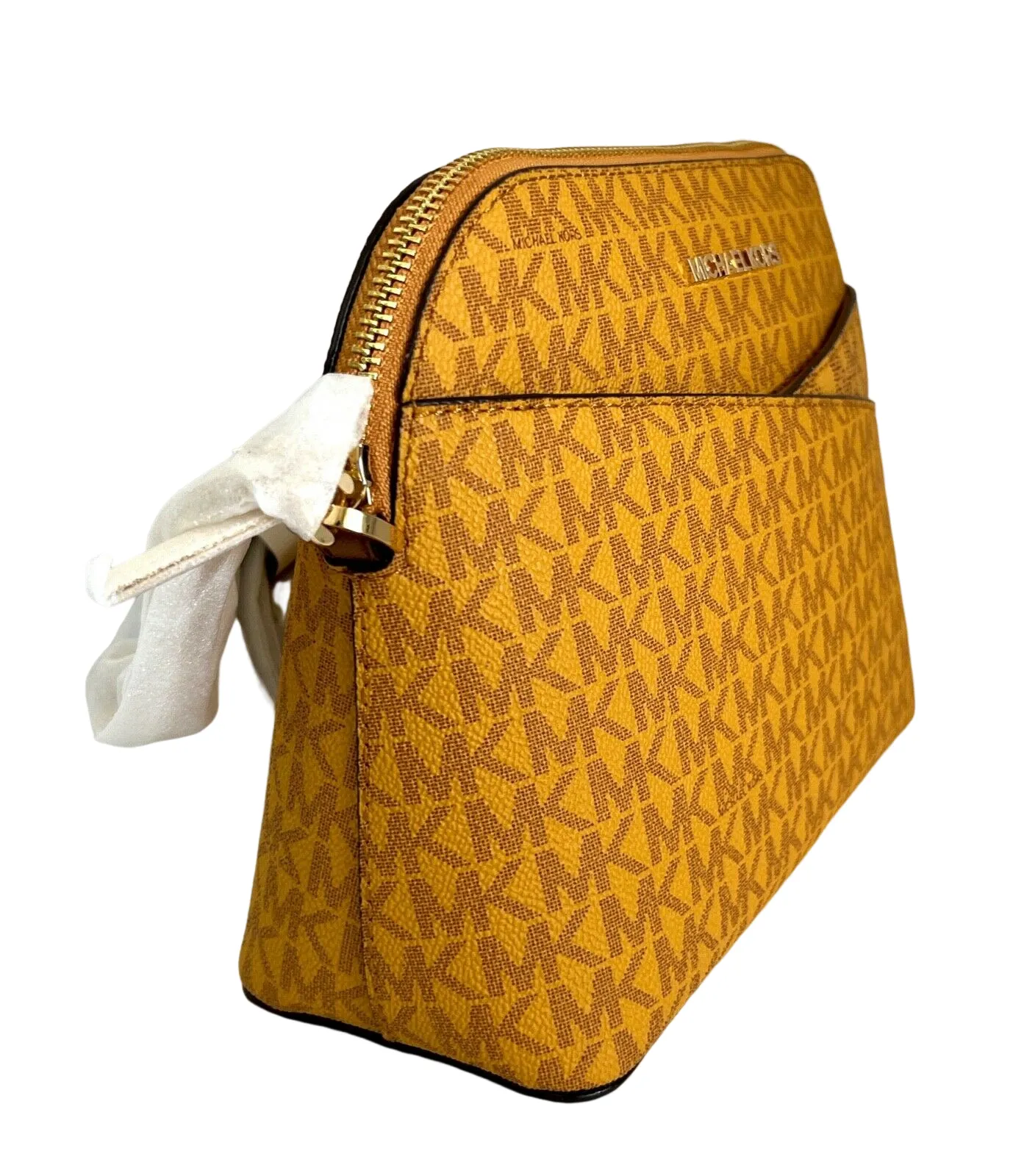 Michael Kors Women's Jet Set Travel MK Signature Dome Crossbody Bag