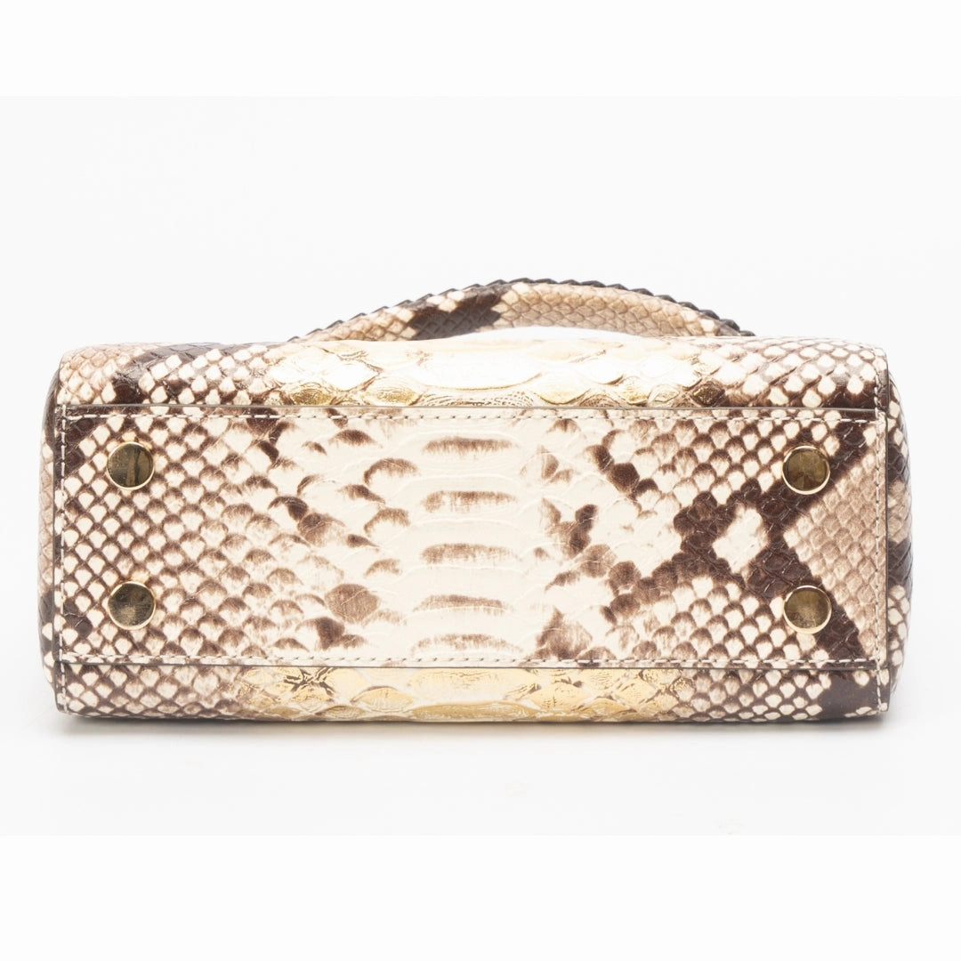 Michael Kors Karlie Two-Tone Snake Embossed Leather Crossbody Bag