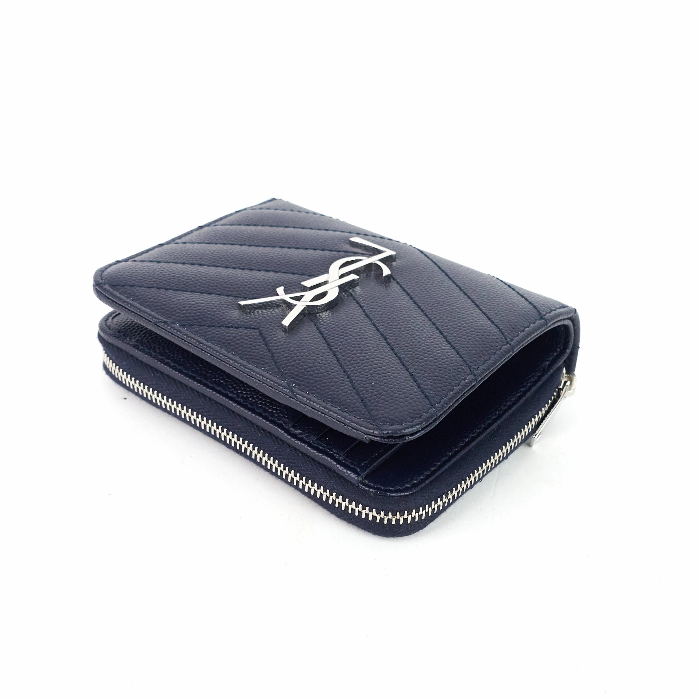 Monogram Compact Zip-Around Leather Wallet