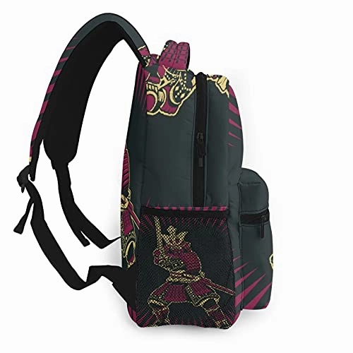 Multifunctional Casual Backpack,Japanese Samurai With Katana,Adult Teens College Double Shoulder Pack Travel Sports Bag Computer Notebooks
