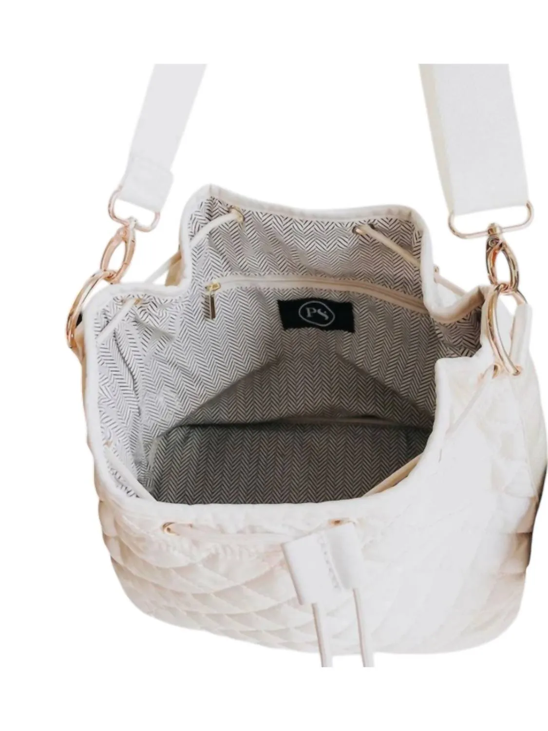 Natalia Quilted Crossbody Bag In Cream