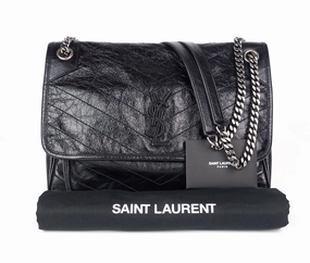 Niki Crinkled Calf Leather Large Bag