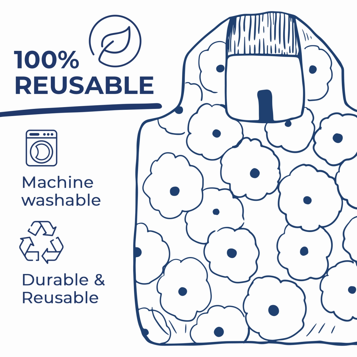 NYC Blu Reusable Shopping Bag - Machine Washable