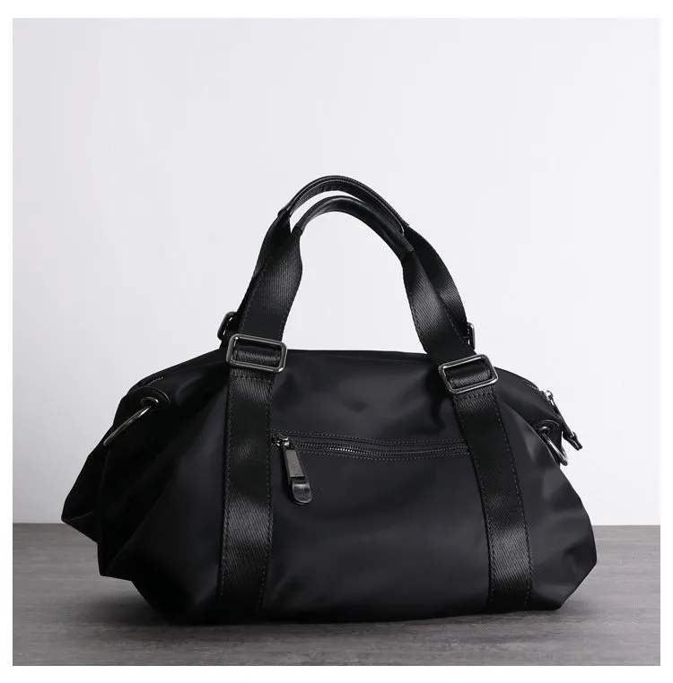 Nylon Leather Handbag Purse Womens Black Nylon Shoulder Purse Nylon Work Crossbody Purse for Ladies