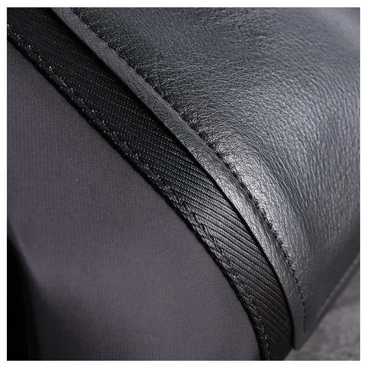 Nylon Leather Handbag Purse Womens Black Nylon Shoulder Purse Nylon Work Crossbody Purse for Ladies