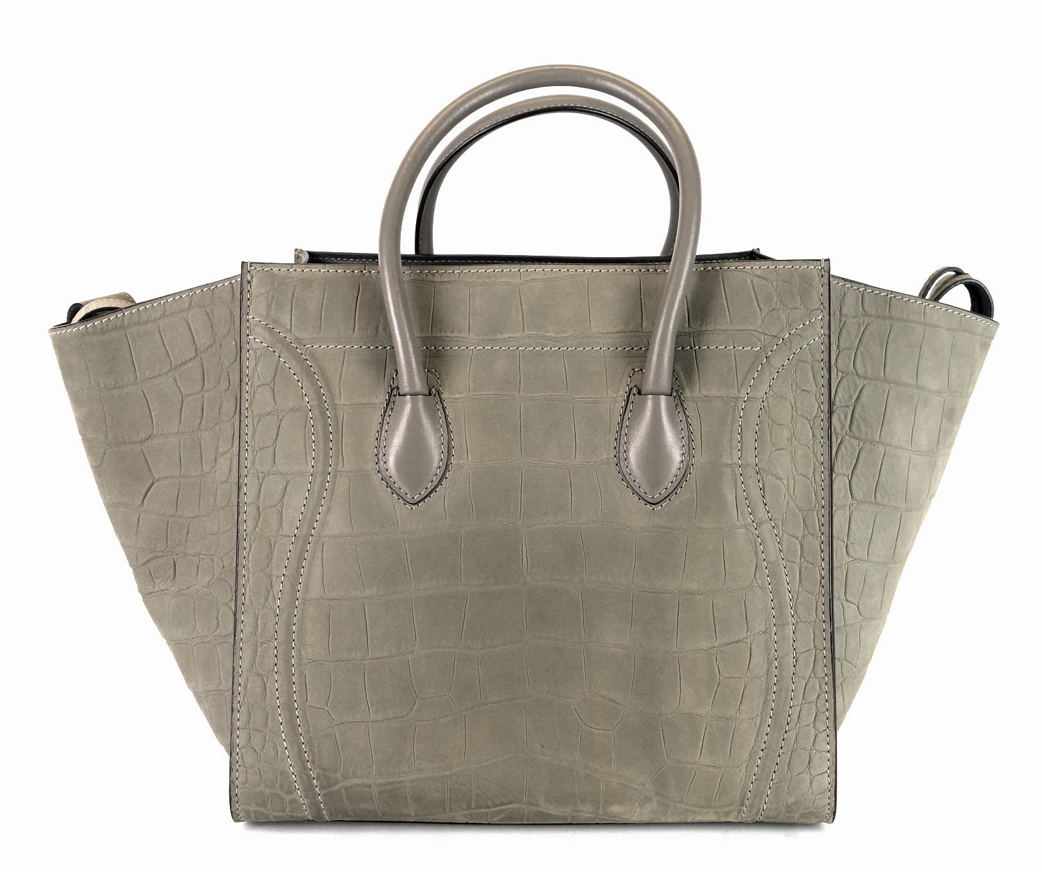 Phantom Crocodile Embossed Nubuck Medium Bag