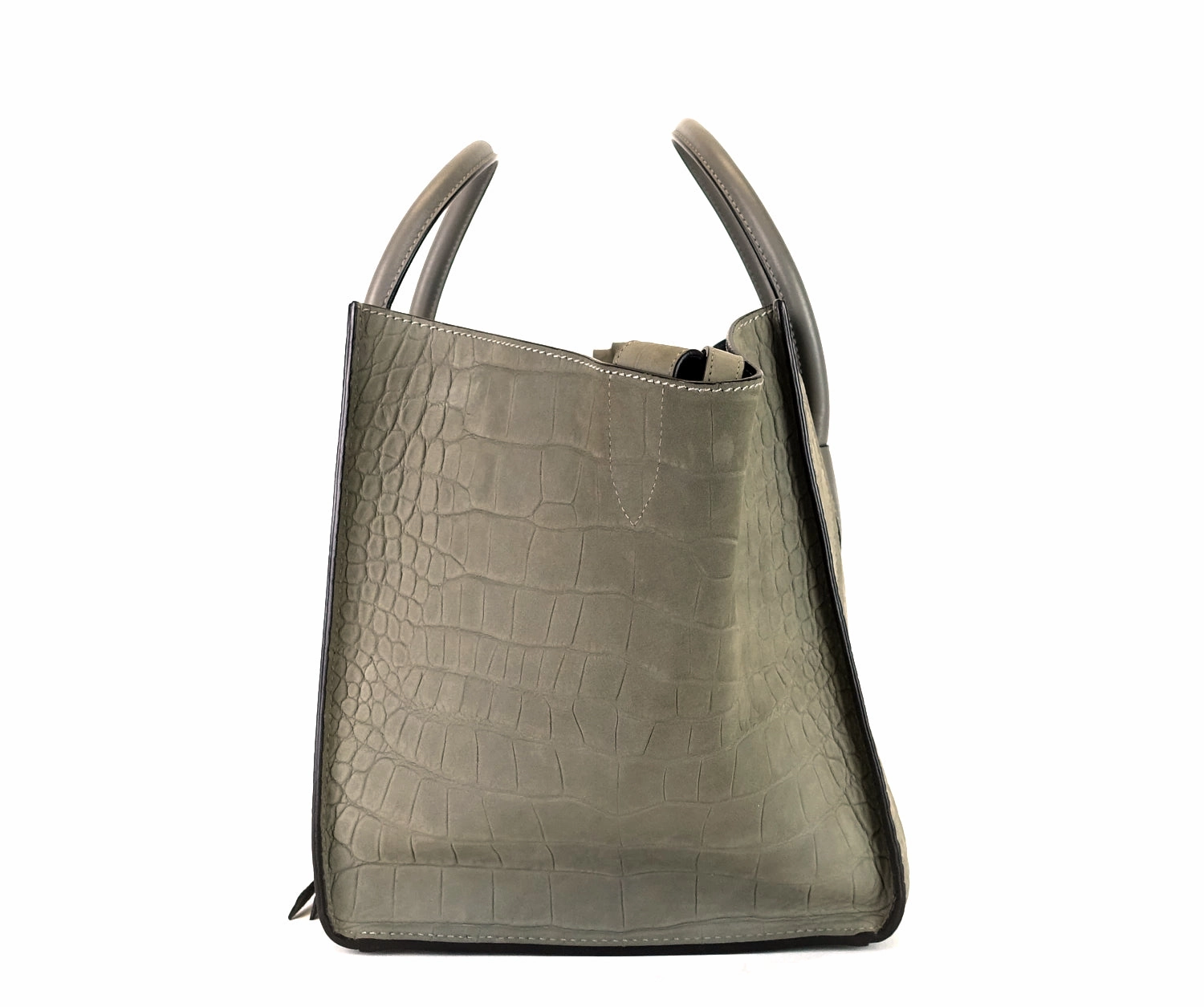 Phantom Crocodile Embossed Nubuck Medium Bag