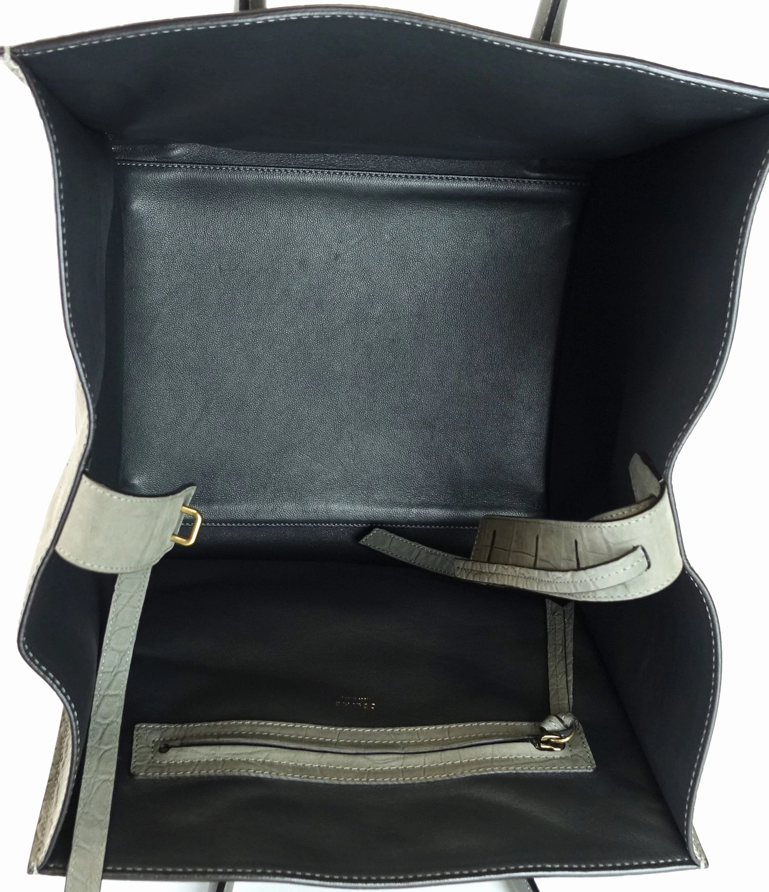 Phantom Crocodile Embossed Nubuck Medium Bag