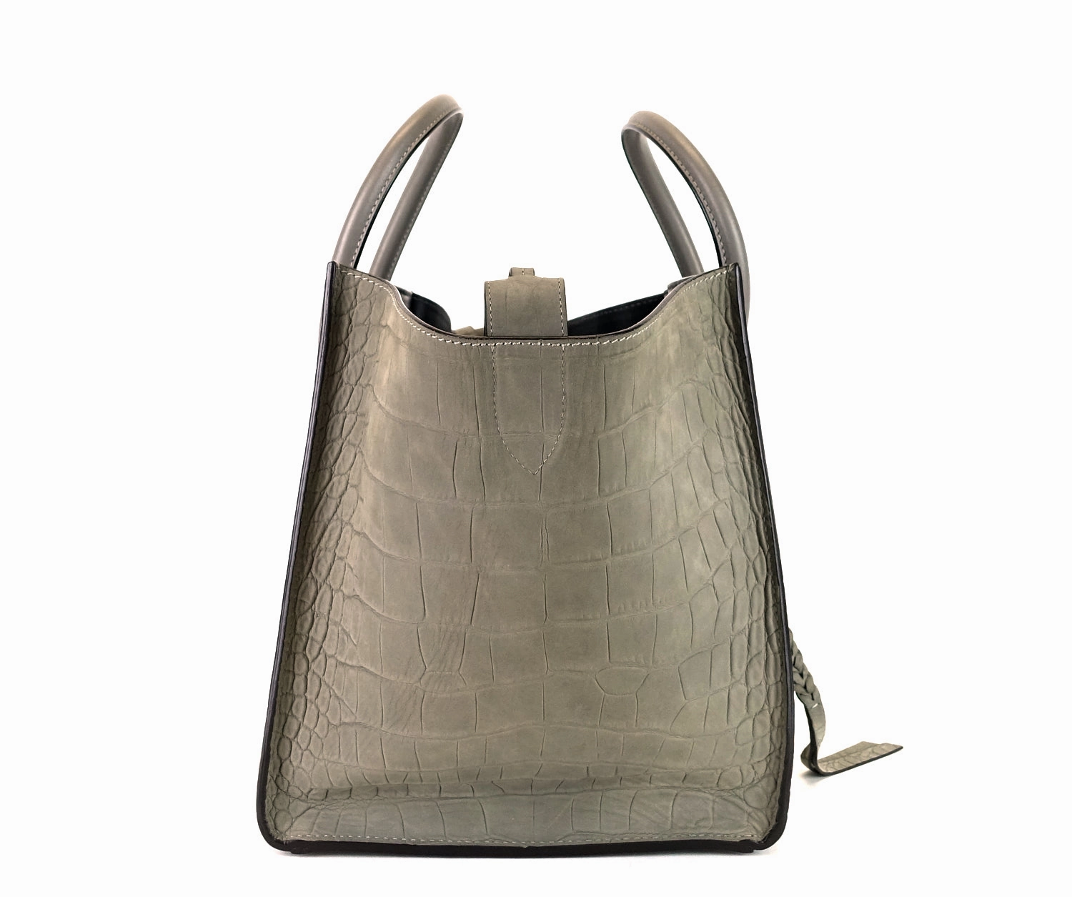 Phantom Crocodile Embossed Nubuck Medium Bag