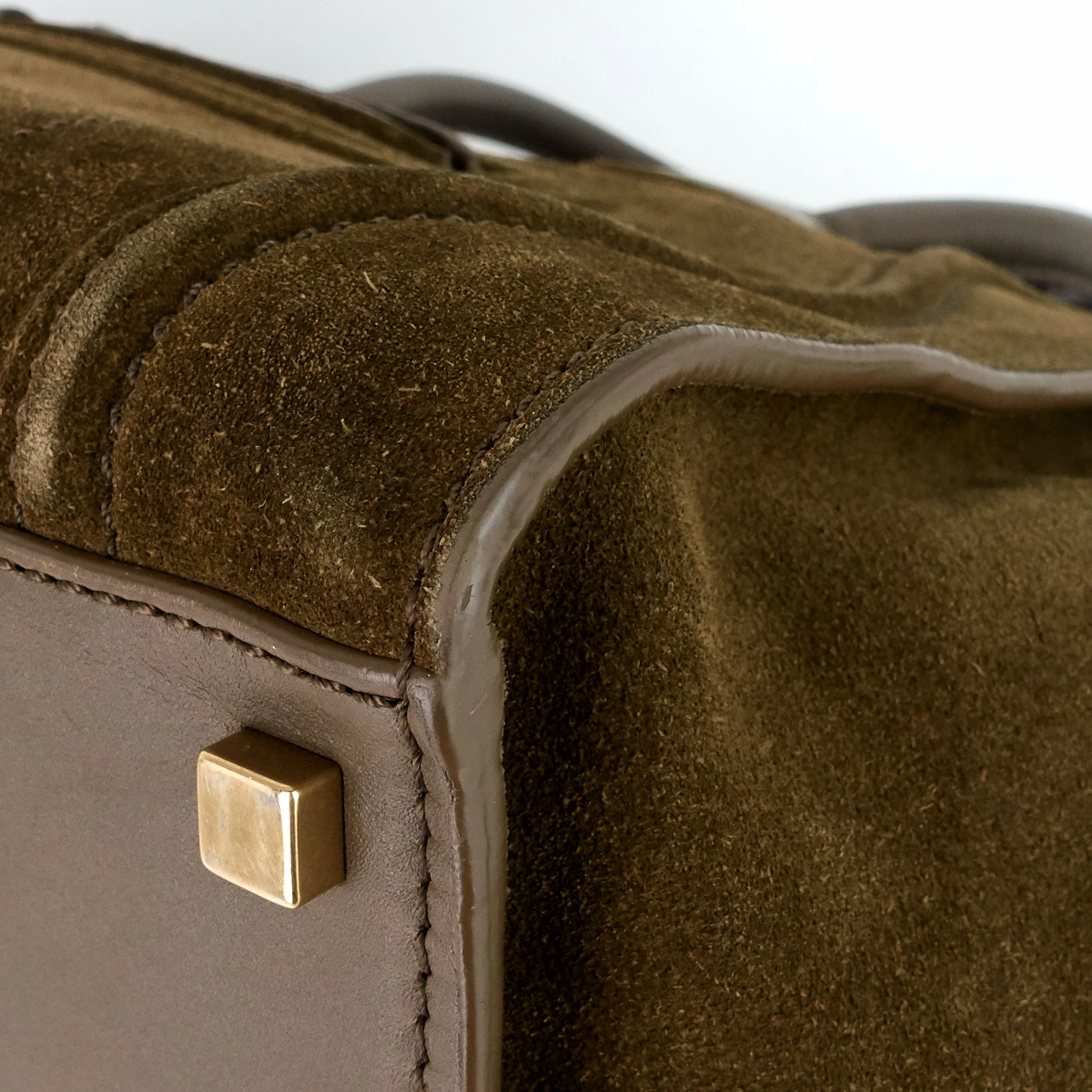 Phantom Medium Khaki Suede Tote Bag