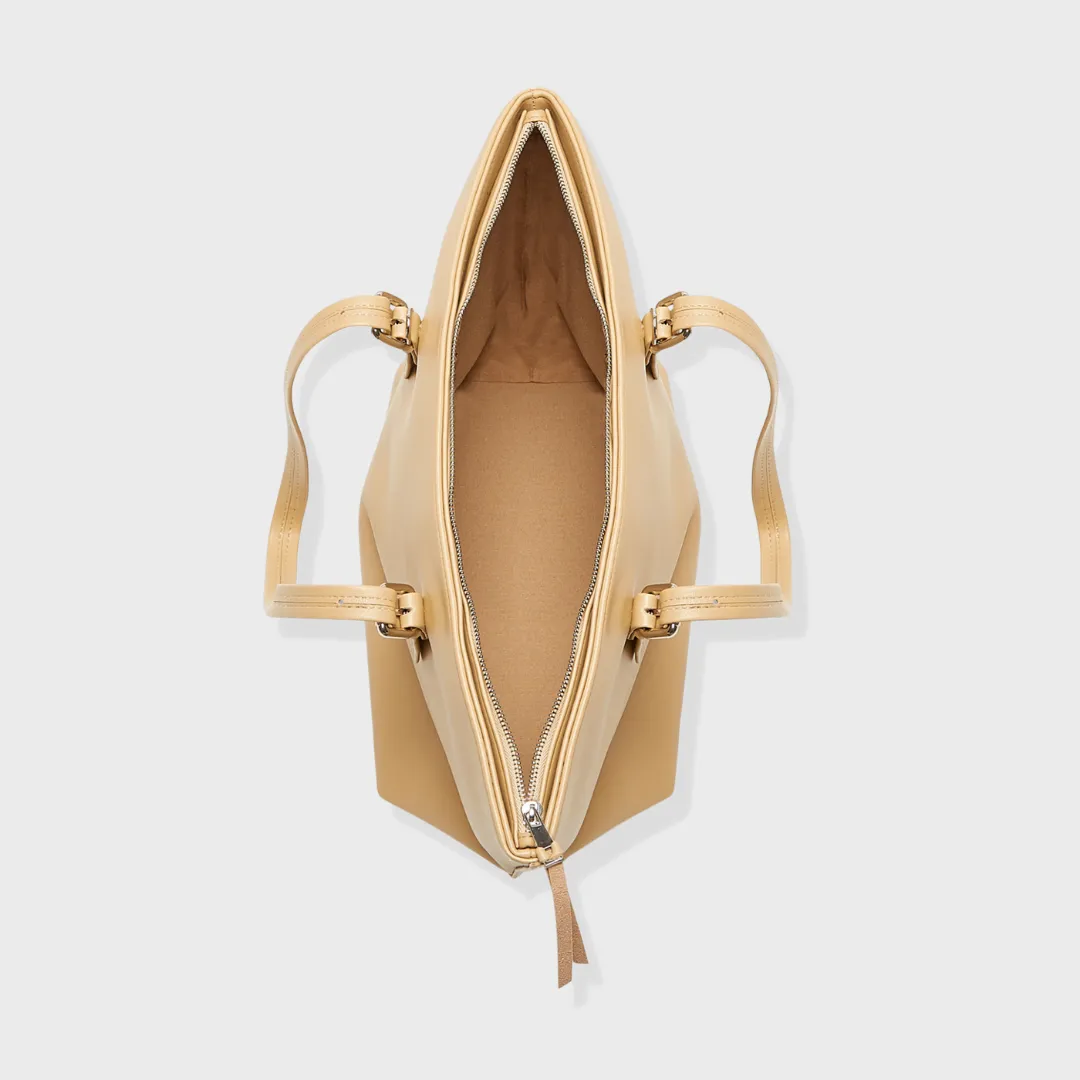 PORTO VEGAN LEATHER SHOULDER BAG BEIGE