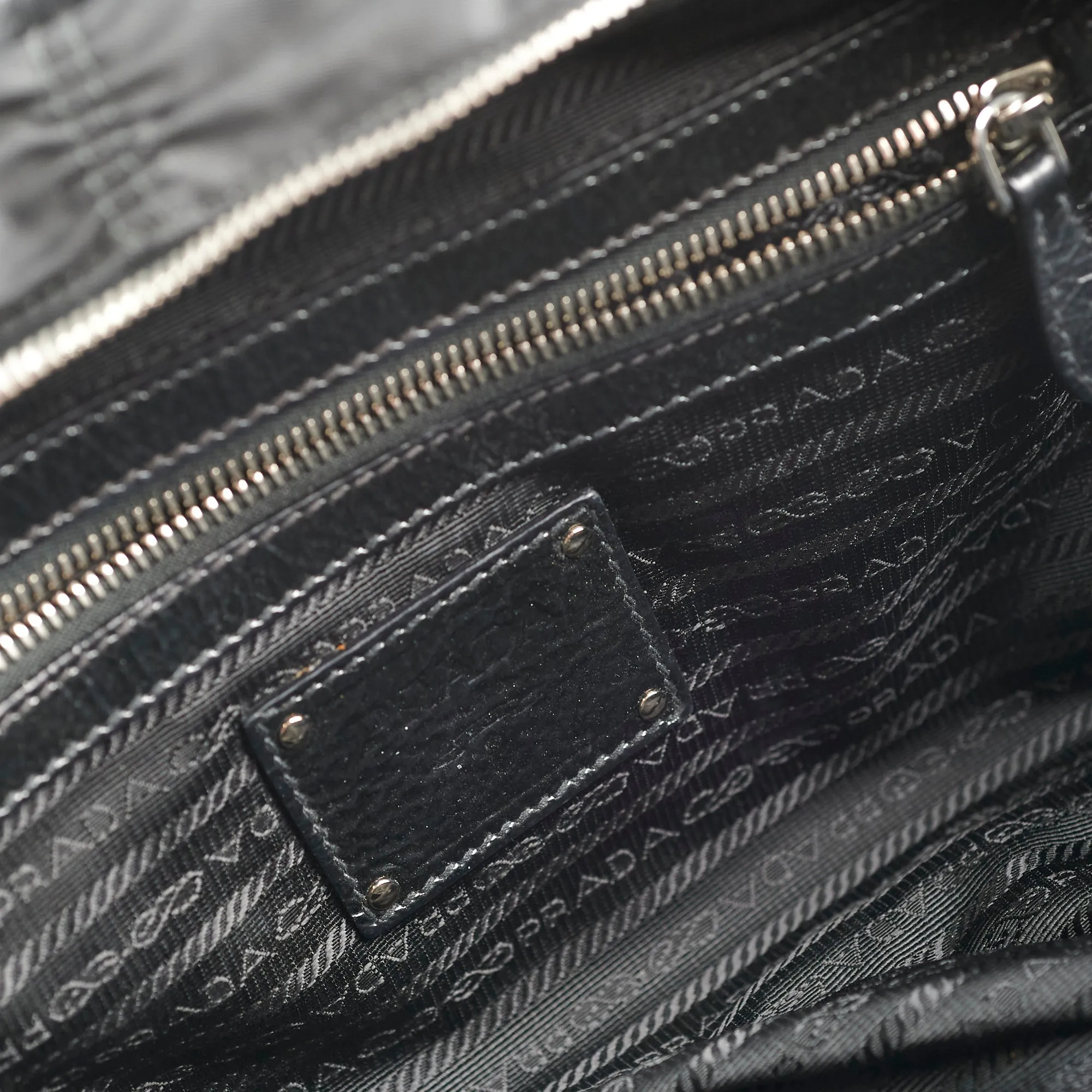 Prada Fur Nylon Shoulder Bag Black