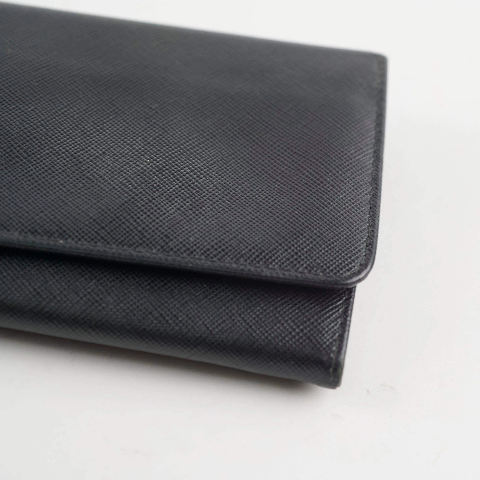 Prada Saffiano Wallet On Chain Black