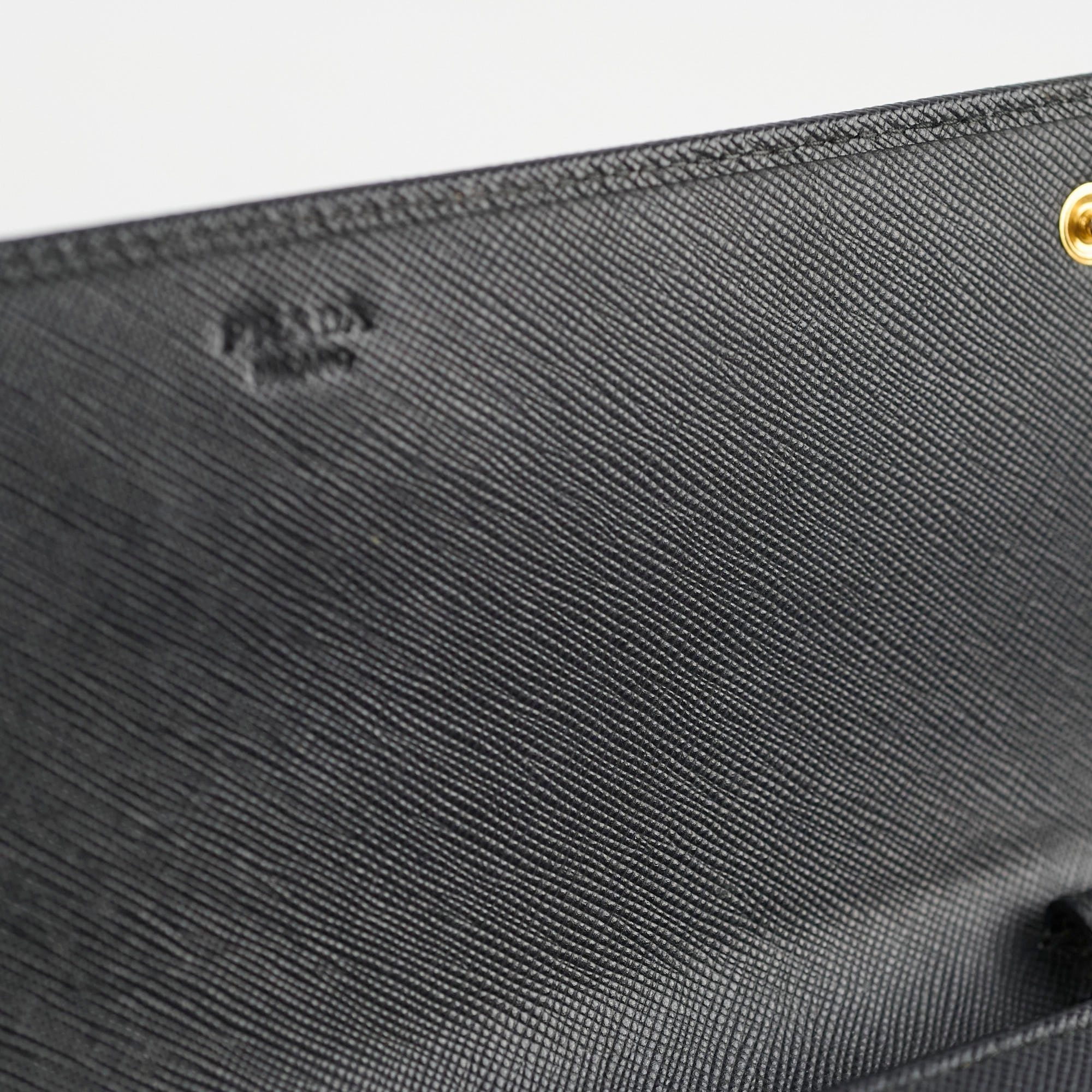 Prada Saffiano Wallet On Chain Black