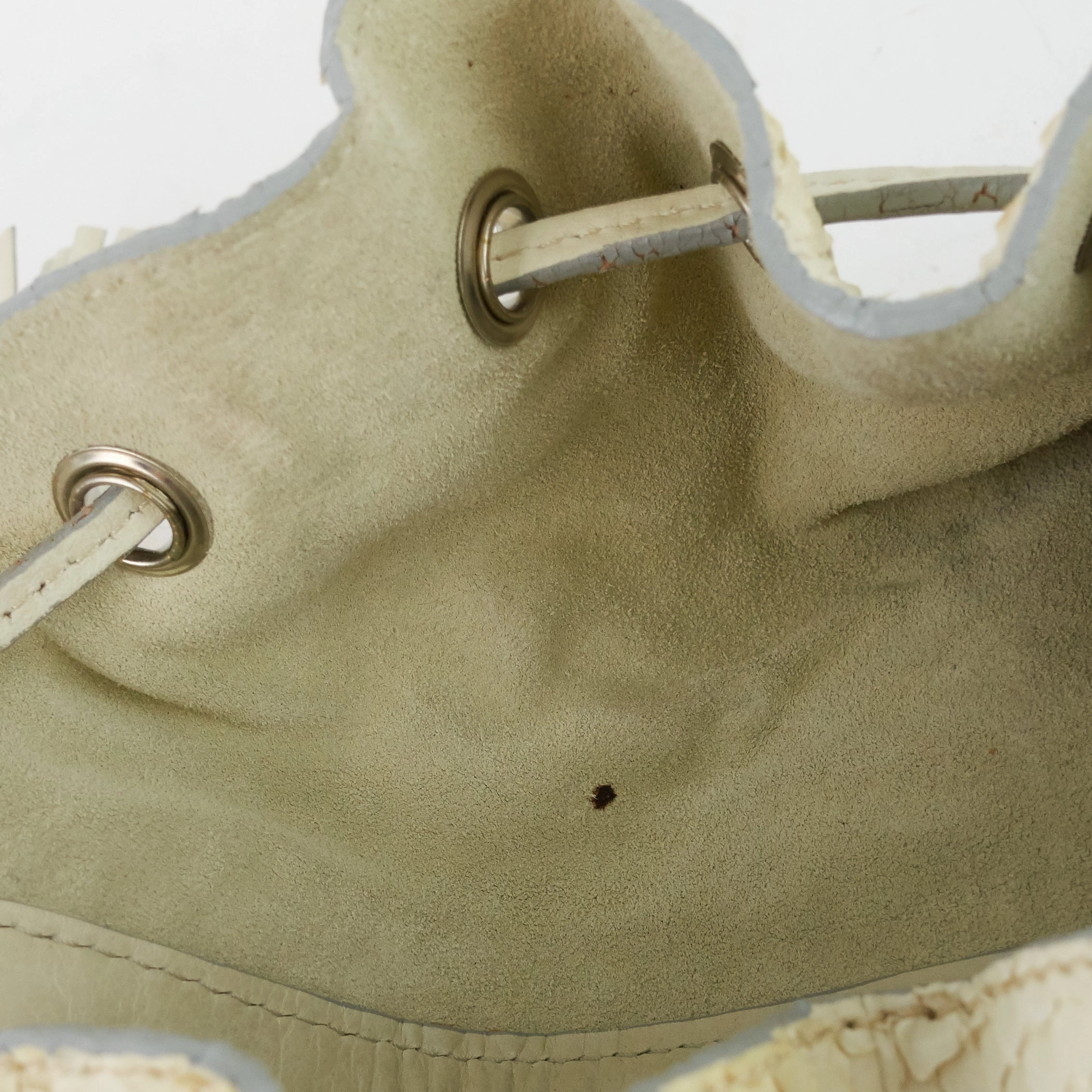 Pumpkin Small Python Leather Bucket Bag
