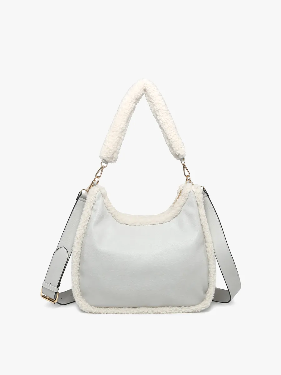 Reece Vegan Sherpa Trim Satchel