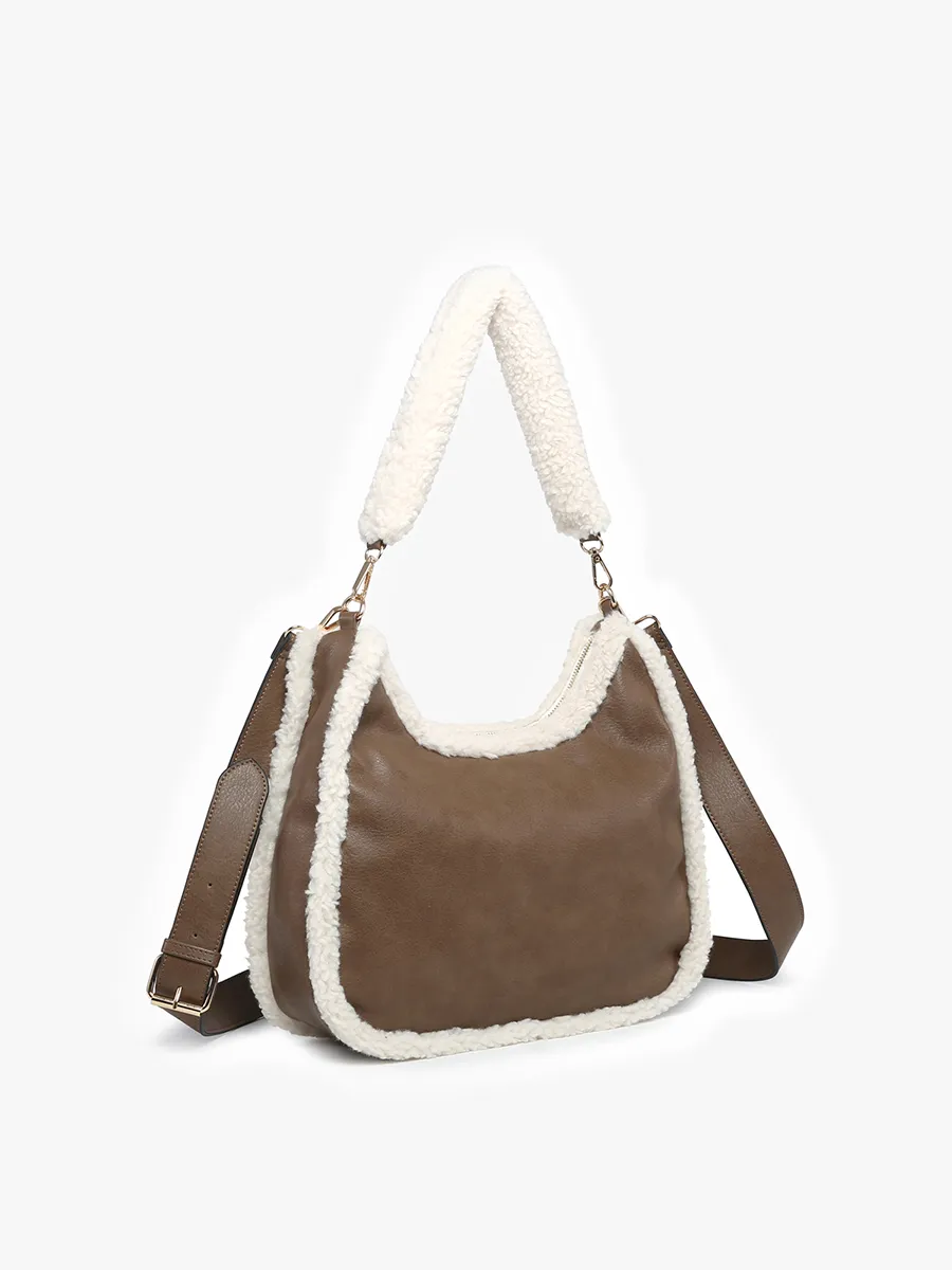 Reece Vegan Sherpa Trim Satchel