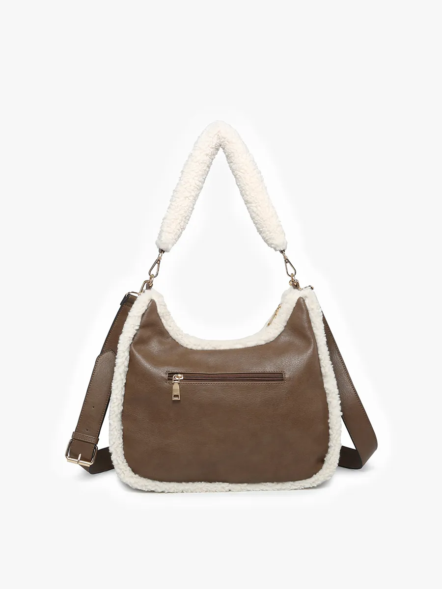 Reece Vegan Sherpa Trim Satchel
