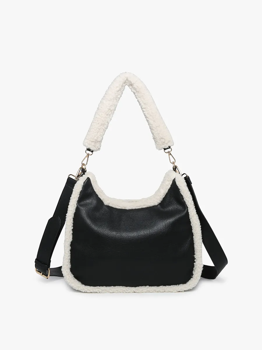 Reece Vegan Sherpa Trim Satchel