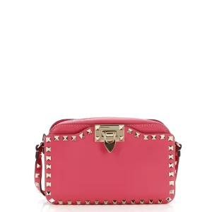 Rockstud Flip Lock Camera Crossbody Bag Leather
