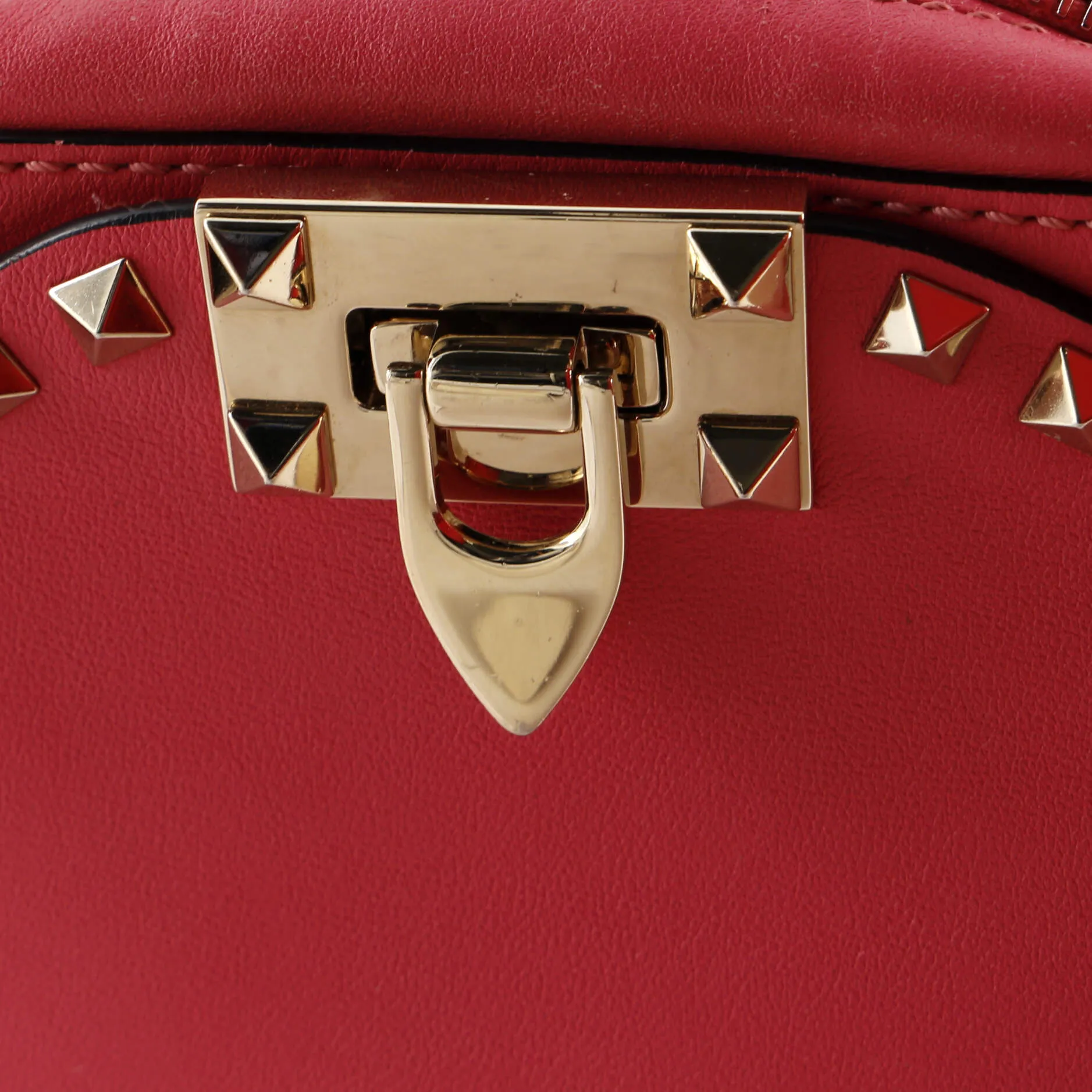 Rockstud Flip Lock Camera Crossbody Bag Leather