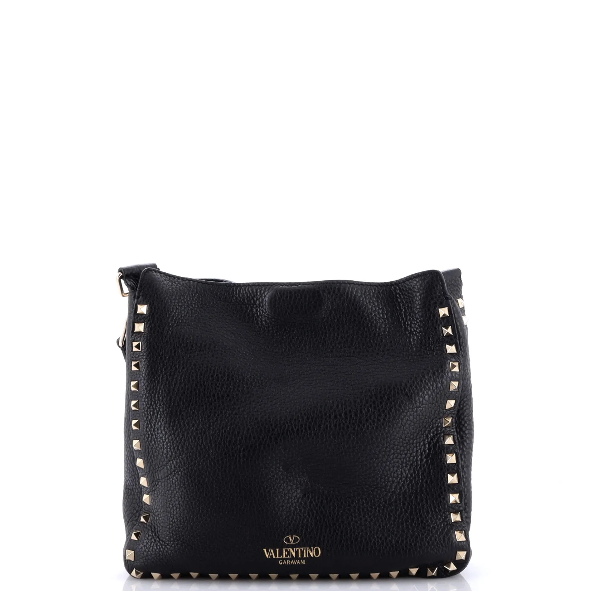 Rockstud Flip Lock Messenger Bag Leather Small