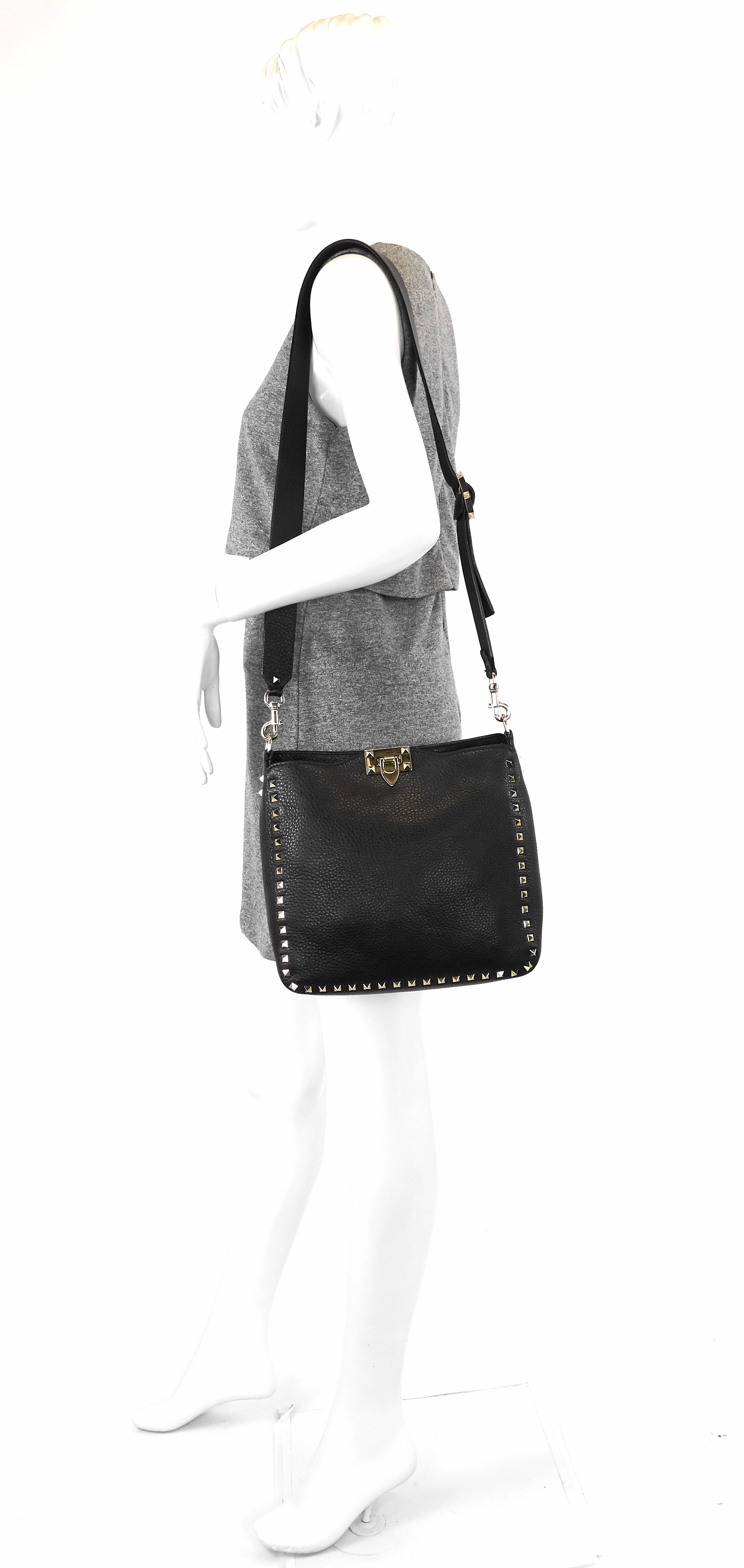 Rockstud Small Flip Lock Calfskin Messenger Bag